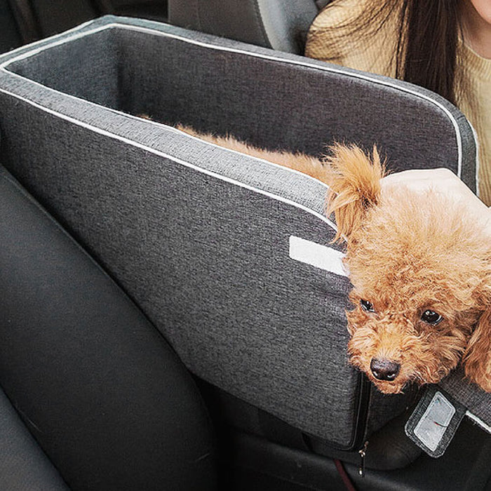 Suede Square Lookout Console Pet Car Seat - FunnyFuzzy