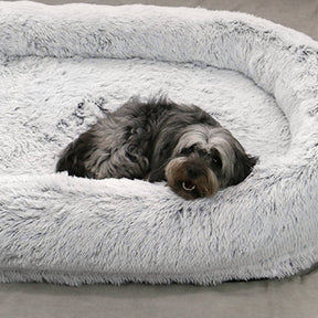 Supergroßes, luxuriöses Hundebett „Sleep Deeper Human“. 