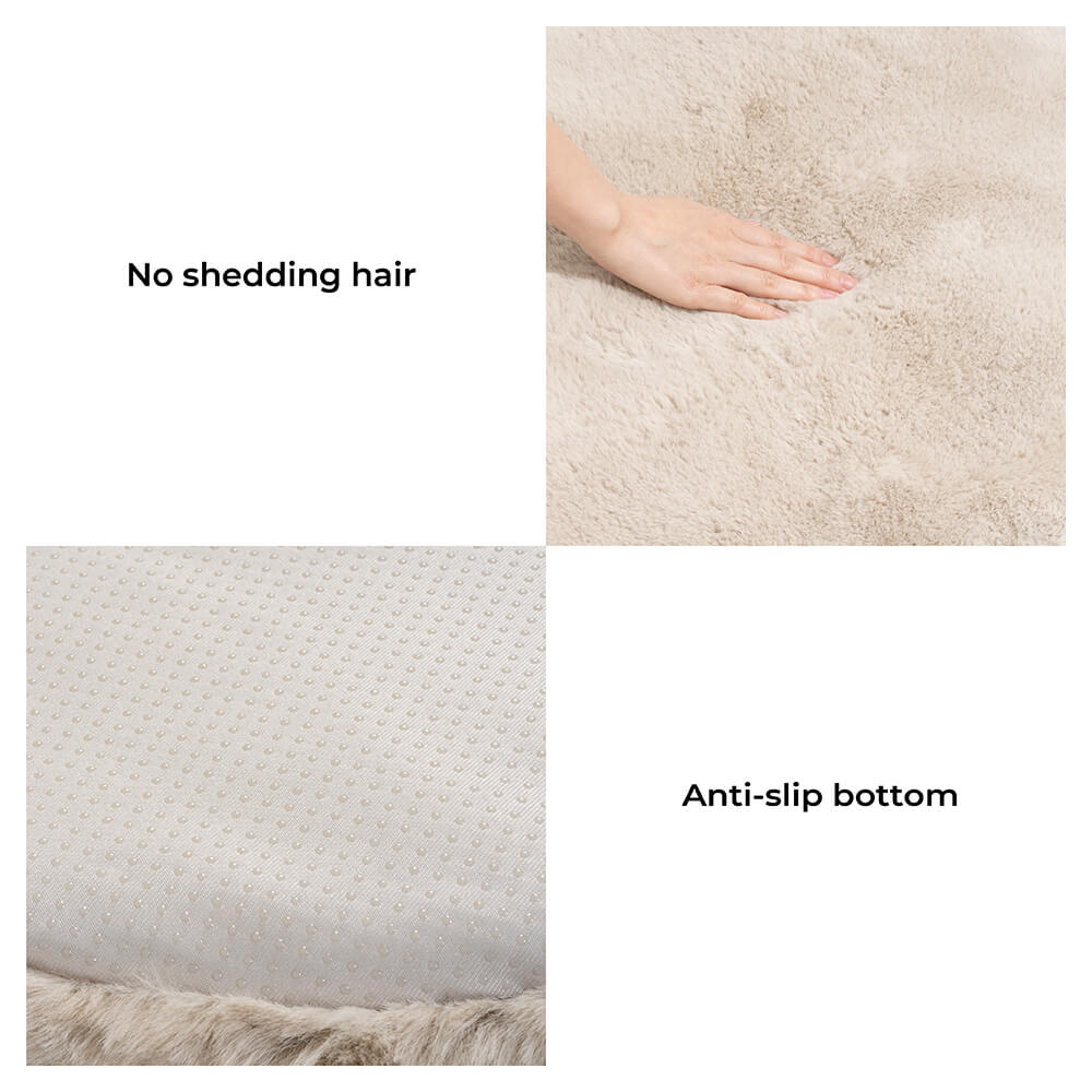 Super Soft Handmade Imitation Fur Round Fluffy Pet Fuzzy Mat