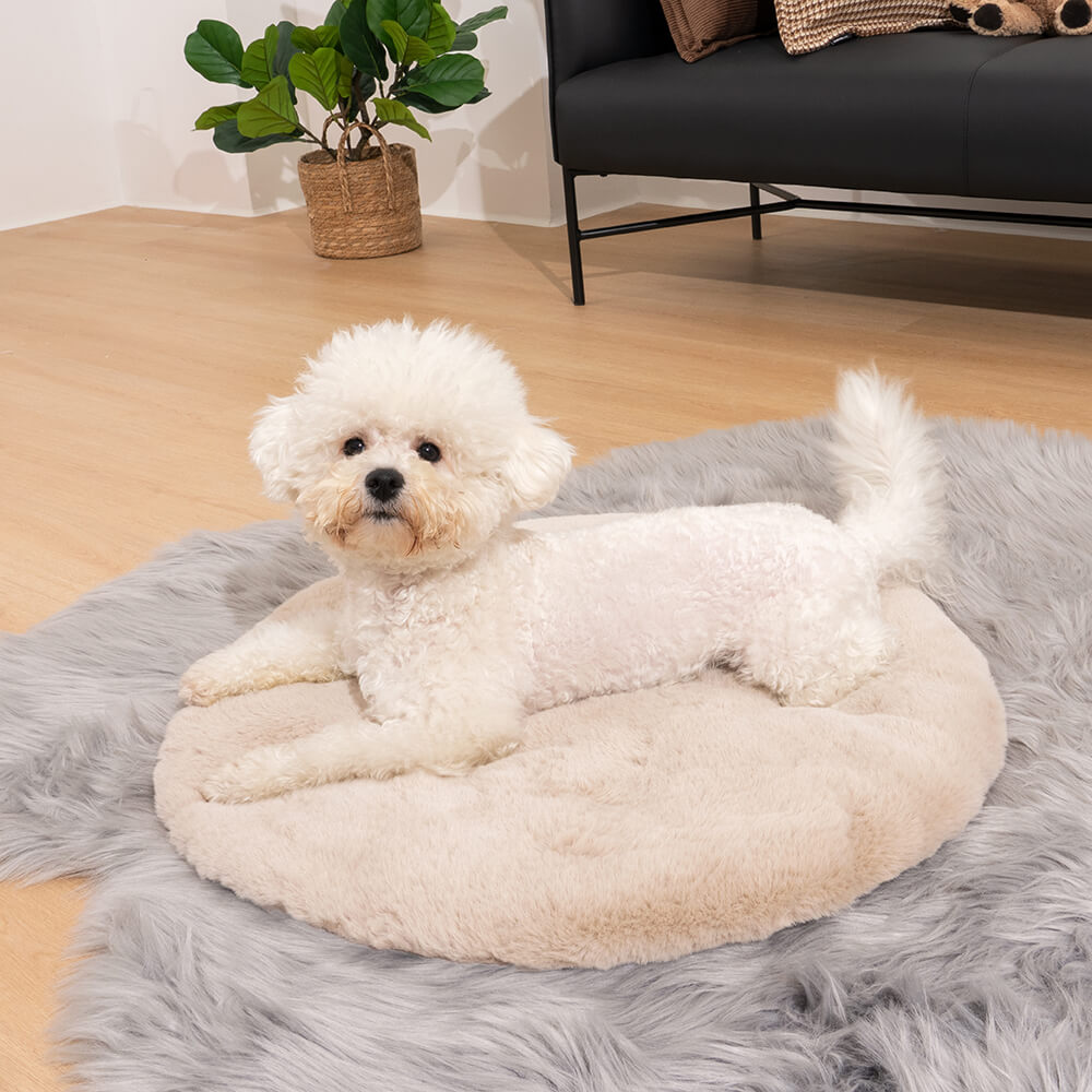 Super Soft Handmade Imitation Fur Round Fluffy Pet Fuzzy Mat