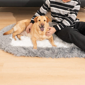Superweicher, langer Plüsch-Flauschfell-Oval-Teppich für Haustiere