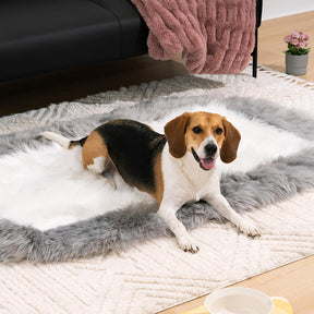 Superweicher, langer Plüsch-Flauschfell-Oval-Teppich für Haustiere