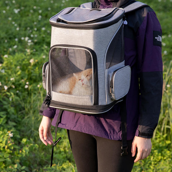 Portable Folding Travel Large Pet Carrier Bag Backpack - FUNNYFUZZY