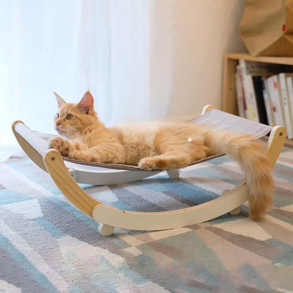 Hölzerner erhöhter Katzen-Hängemattenbett-Schaukelstuhl