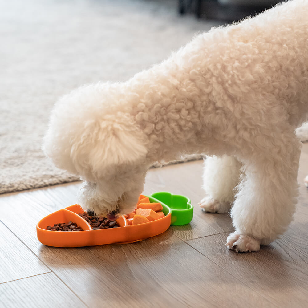Carrot Silicone Suction Cup Pet Bowl