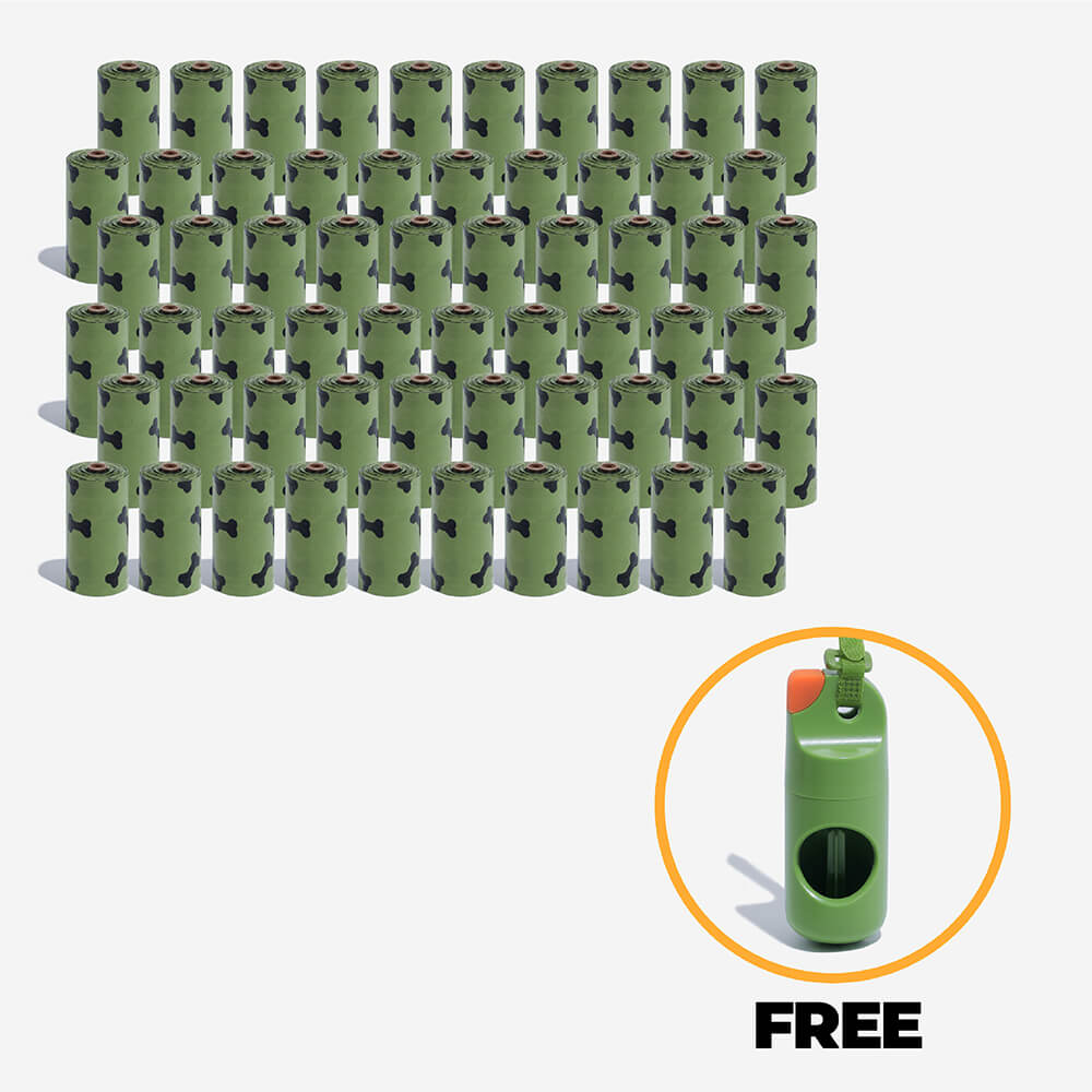 900 sacs biodégradables de merde de chien de PCs avec le distributeur libre de sacs de merde d'oiseau