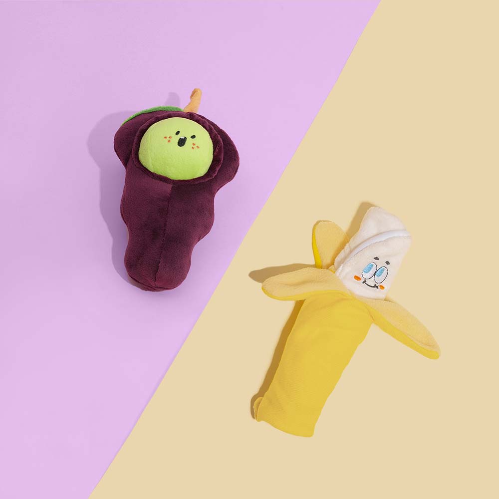 Plush Squeaky Dog Toy - Fruit
