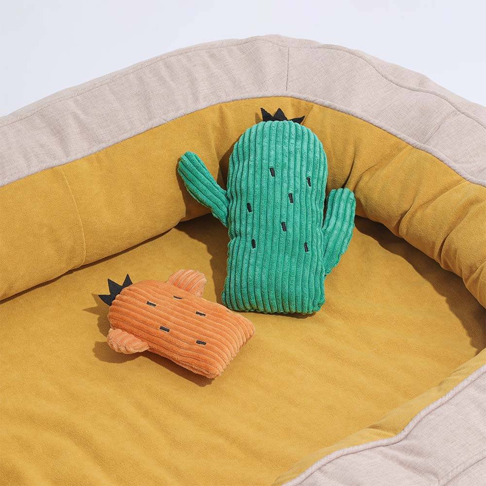 Plüsch-Quietschspielzeug-Set für Hunde – Kaktus